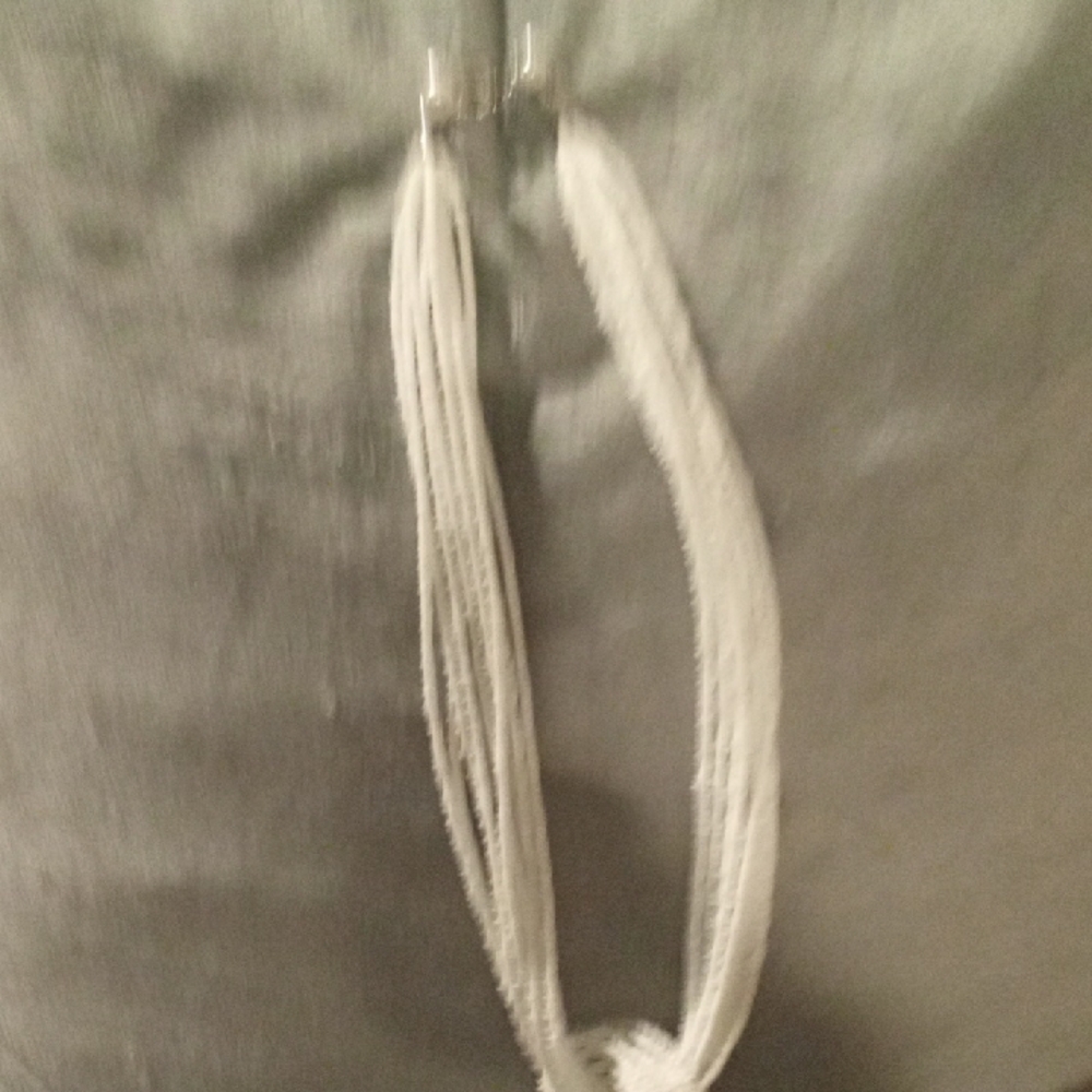 Wedding White Knotted Seed Bead Necklace
